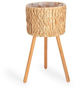 Paco Home Maceta Sobretiesto Grande Jardinera Interior Tiesto Juego Cesto Lámina Madera Flores Trenzadas, Farbe_MuVa:Naturaleza, Establece:3pcs Set/Diseño 7