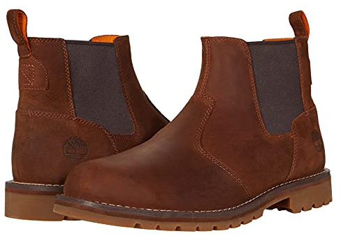 Timberland Men's Redwood Falls Chelsea Boot, Rust Full-grain, 11.5 Wide