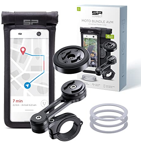 SP CONNECT Moto Bundle II mit Anti Vibration Module | SPC+ | Universal Phone Case SPC+ L | Universal Handyhalter für Motorrad Bike Moped Roller | Gadget Halterung für Navi