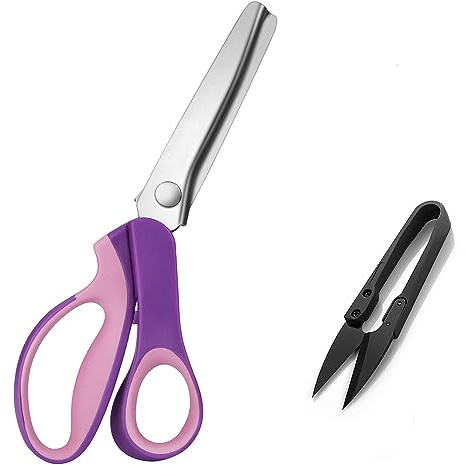 Pinking Shears by Phildim - Zig-zag Scissor for Fabric Leather & Paper - Pinking Dressmaking Sewing Scissors PD-046-UK-D