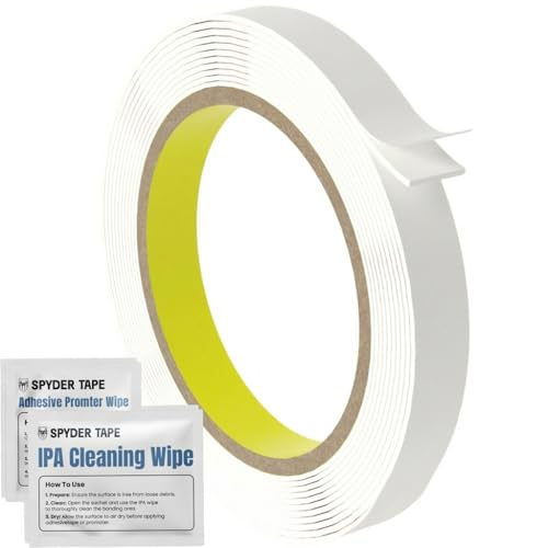 4950 White Double Sided Foam Tape 19mm x 4.5m – Heavy Duty Mounting Tape for Walls, uPVC Windows, Glazing Bars & Signs – Strong Weatherproof Adhesive for Astragal Bars, Fascia Boards & White Surf...
