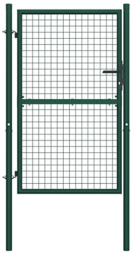 ZEYUAN Puerta de Valla, Puertas Metalicas Exterior, Puerta Jardin, Valla De Jardin, Puerta De Jardín, de Acero Verde 100x150 cm