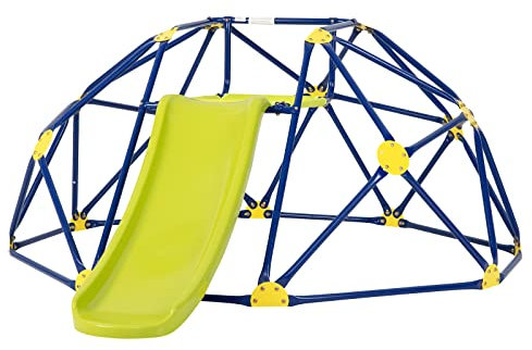 RELAX4LIFE Caseta de escalada con tobogán para niños, estructura para escalada de jardín, soporta hasta 180 kg, escalera de escalada para niños de 3 a 10 años (verde)
