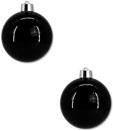 Weihnachts-Kugel XXL Ø 25cm - 2 Stück schwarz glänzend Christbaumschmuck Deko Kugel