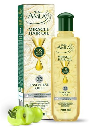 Dabur Amla Miracle Hair Oil | Weightless | For Nourishment and Strength | 97% Natural Ingredients | Infused with 22 Oils for Root-to-Tip Care