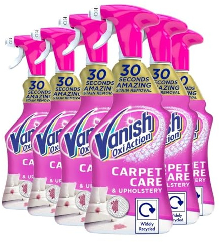 Vanish Gold Oxi Action Upholstery & Carpet Cleaner, Targeted Spot Cleaning Stain Remover Spray, 500 ml | 30 Second Amazing Stain Removal | Neutralises Odours | Helps Prevent Pet Remarking | Pack of 6