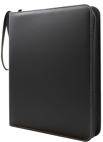 Album per Carte, Raccoglitore di Carte 900 Tasche Album Carte per Carte 50 Pagine Collezione di Giochi di Trading Card PU Binder in pelle con chiusura della cinghia Scrapbook trasparente con zip