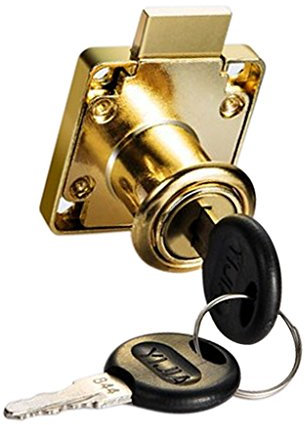Cerradura de seguridad dorada para cajones de oficina, armario, 22 mm