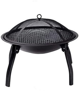 Braciere portatile pieghevole in ferro da tavolo, 55 x 45 cm, per riscaldamento invernale e barbecue, braciere portatile e comodo per uso esterno