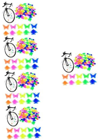 POPETPOP 310stücke Fahrradspeichenperlen Für Mädchen Bunte Kunststoff-Dekorationen Mit Sternen Schmetterlingen Und Fischen Für Mädchenfahrräder Einfache Fördert Kreativität Und