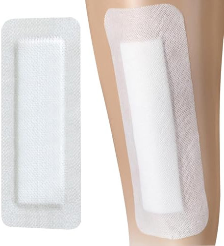 Apositos Adhesivos, Paquete de 10 Apositos Adhesivos Grandes 20 cm x 10 cm, Apósito Adhesivo Estéril para Heridas para Cortes y Arañazos (Blanco)