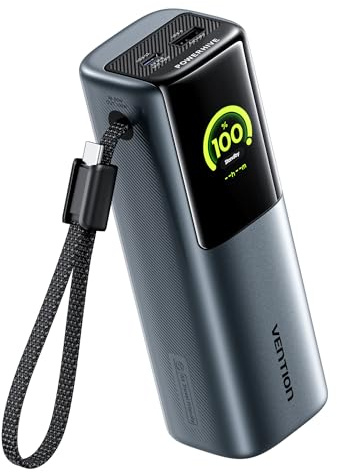 VENTION PowerHive 165W Laptop Power Bank 20000mAh, Fast Charging USB-C Powerbank 3-Port Portable Charger with Emoji Animation, Battery Pack for Laptops, Macbook Pro, iPhone 17 16 15, iPad, Galaxy S25