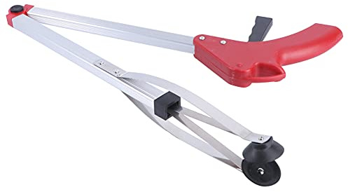 TINEASUR Pinzas Recoger Basura De Aleación De Aluminio Plegables Pinza Jardinera para Residuos Herramienta Duradera De Agarre para Limpieza Exterior Compacta y Fácil De Usar