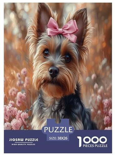 Yorkshire Terrier Jigsaw Puzzles Puzzles for Adults Kids. 1000 Pieces Impossible Challenge Toy Educational Games Home Decoration for Educational Games Gifts 38x26cm/1000pcs