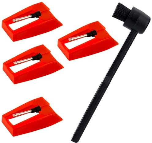 Jooehyer Record Player Needles Turntable Stylus Replacement Stylus with Cleaner Brush for Vinyl Record Player Phonograph 4Piece