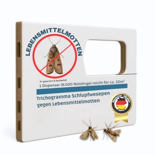 4X ca. 6000 Eier Schlupfwespen Trichogramma gegen Lebensmittelmotten und Kleidermotten effektive Bekämpfung, rein biologisch für ca. 40m²