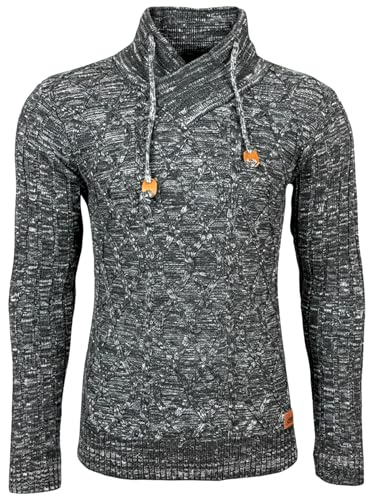 Subliminal Mode Maglione Uomo Maglia Grossa Collo Alto - Stile Basic - Pullover Lavorato a Maglia Invernale Collo Sciallato Maniche Lunghe - Idea Regalo BX292, L