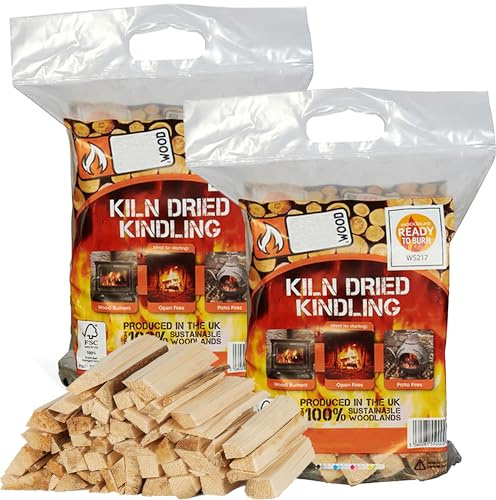 2-3kg Firewood Logs Kiln Dried Kindling Bag Easy To Light & Ready To Burn | For Outdoor Open Fire Pits, Pizza Ovens, Wood & Log Burners