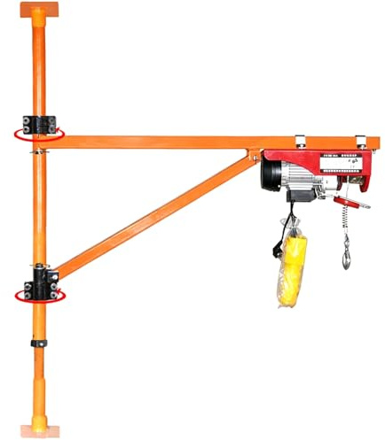 Jib Crane, Column Cantilever Crane, Indoor Roof Crane - Pole-Mounted Hoist Bracket with 180° Rotating Swing Arm, Ideal for Maintenance and Moving(65ft/20m,440lb/200kg)