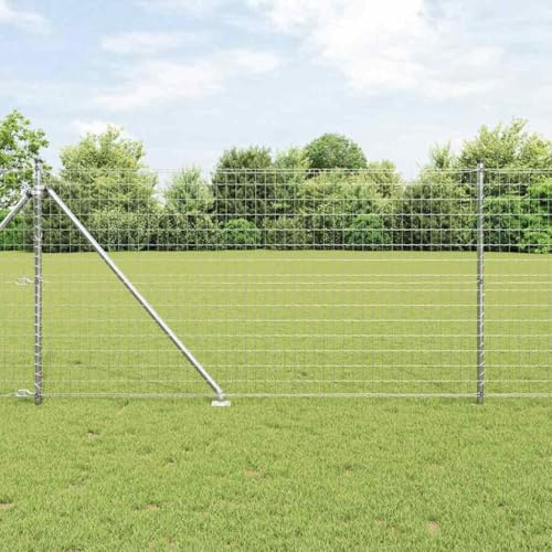 Recinzione a doppia asta, recinzione con palo argento 1 x 10 m acciaio