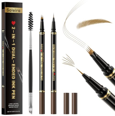 Soleira Crayon Sourcils Waterproof Microblading Avec 4 Pointes,Blond