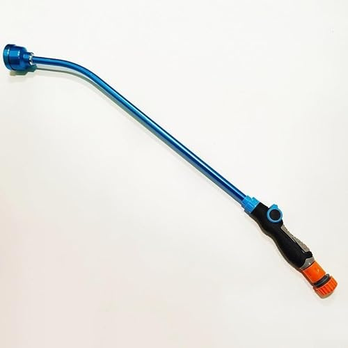 Feeshoppher Bacchetta per irrigazione da giardino a 1000 fori con controllo a pollice, ugello spray in alluminio da 60 cm per appendere cesti, piante, arbusti, aiuole, prati, manico in gomma verde