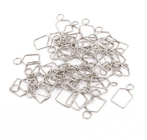 sourcingmap 50Pcs 10mm Wide Chandelier Connector Clip Chromium Tone for Fastening Crystal