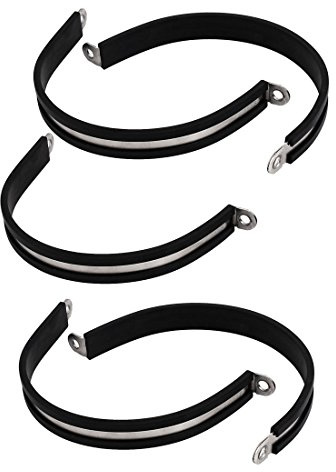 sourcingmap 75mm Dia EPDM Rubber Lined P Clips Cable Hose Pipe Clamps Holder 5pcs