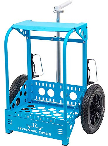 Dynamic Discs Backpack Disc Golf Cart LG by ZÜCA | Sturdy, Patented Frame Doubles as a Portable Disc Golf Seat | Off-Road Disc Golf Caddy (Blue)