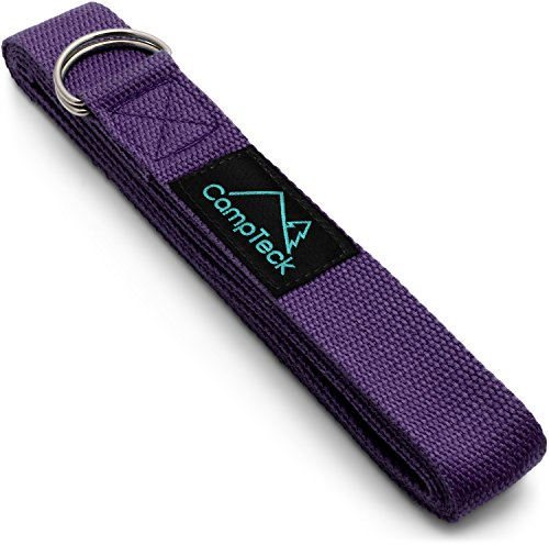CampTeck U6822 D-Ring Polyester Yoga Gurt - Verstellbarer Yogagurt Positionen zu halten, für bessere Dehnbarkeit, Ausrichtung, Widerstand für Pilates, Yoga, Fitness und Training - 183 x 3,8cm - Lila