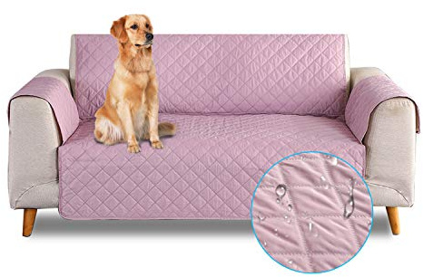 PETCUTE Sofabezug Sofaüberwurf Anti-Rutsch Sofa schonbezug wasserdichtes Sofabezüge Quilted Sofabezüge für Hunde Haustiere Rosa 2 Sitzer