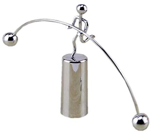 Newton Cradle Balance Ball Tumbler Swing Pendulum Lifting Villain Iron Men Desk Toy Home Decoration Accessories(Silver)
