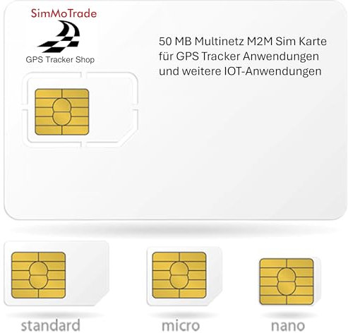 Carte SIM Multi-réseaux Simmotrade® M2M pour Traceurs GPS, Smart Home, sécurité, capteurs, Transmission de données, Smart City, IOT...