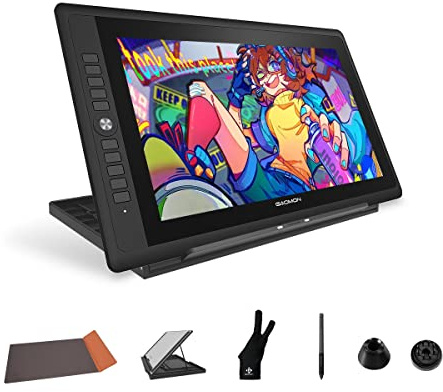 GAOMON PD156Pro - 15.6 Drawing Tablet with Screen Full-Laminated 120% sRGB Pen Display with Dial Key & 10 Hotkeys, Battery-Free Stylus Art Tablet for Digital Drawing, Anime, Sketch, Graphic Design