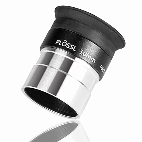 SOLOMARK Oculare telescopio Plossl da 10 mm con filettatura filtro e copriobiettivo, design Plossl a 4 elementi