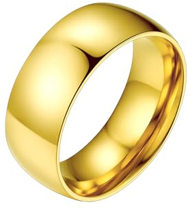 PROSTEEL Simpel Bandring 2mm/4mm/6mm/8mm breit Herren Damen personalisiert Trauring Ehering Edelstahl/18k vergoldet Finger Ring Modeschmuck Accessoire für Hochzeit Geburtstag, Ringgrößen 54-67