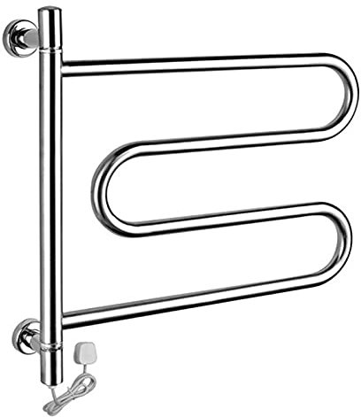 WPHH Scaldasalviette Portasciugamani Elettrico Riscaldato Girevole A 180 ° A Parete, Radiatore Scaldasalviette in Acciaio Inossidabile Lucidato per Uso Domestico 304 per Bagno,Hardwired