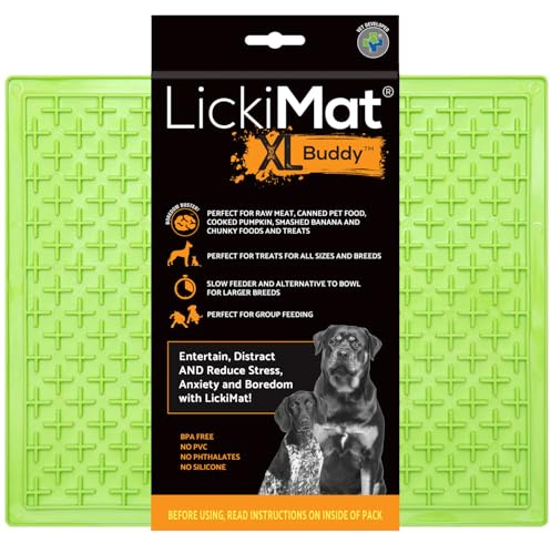 LickiMat X Large Buddy Futtermatte für Hunde zur Linderung von Langeweile und Angstzuständen, ideal für Futter, Leckereien, Joghurt oder Erdnussbutter, lustige Alternative zu einem Slow Feeder