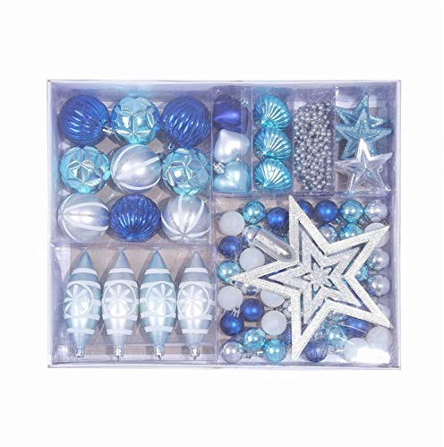 Bodhi2000 Weihnachtskugeln, Weihnachtsbaum-Anhänger, Hängedekoration, dekorative Kugeln, Blau