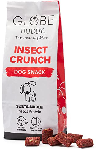 Globe Buddy Insect Crunch-mellanmål för hundar | Med insekter och grönsaker | Det hållbara valet | Spannmålsfritt