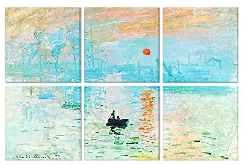 JBER Art Acoustic Panels, 6 Pack Self-Adhesive Large Wall Art Paintings for Wall Decoration, Sound Absorbing Panels for Recording Studio, Living room and Bedroom, 72x48inch (SUNRISE IMPRESSION)