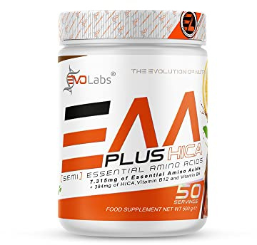 EVOLabs® EAA + HICA – 8 Essentielle Aminosäuren + BCAA 2:1:1 + Histidin & Arginin + Vitamin B6 & B12 – Erfrischendes Aminosäuren Pulver – Vegan – Zuckerfrei – Exzellenter Geschmack