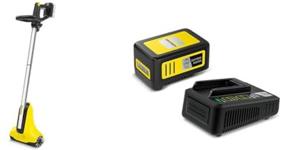 Kärcher 18 V Akku-Terrassenreiniger PCL 3-18, Druck: max. 10 bar, Wasserdurchfluss bei 4 bar: max. 180 l/h, max. 20-40 m2 & 18 V Starter Kit 18/50, 18 V/5 Ah Akku mit Schnellladegerät