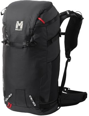 MILLET Lässige Skirucksack, F, Schwarz, 30L, Nylon, Reißverschluss, Skifahren, Bergsteigen