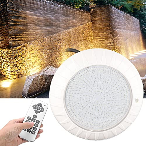 Eujgoov AC12V 35W 360 LED RGB Unterwasser, Unterwasser-Schwimmbadleuchte, LED-RGB-Schwimmbadleuchte, Schwimmbadleuchte, Mehrere Farbwechsel mit Fernbedienung, Teichbeleuchtung