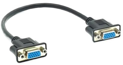 UNbit Cable de vídeo Corto HD de 25cm, 15 Pines, VGA, D-Sub, M/M, Macho a Hembra, RGB, Cable Extensible Compatible con Monitor, proyector y TV Cables (Color : F-F, Size : 25cm)