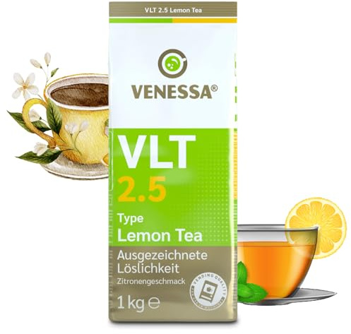 VENESSA VLT 2.5 Infusion au citron - 2 x 1 kg - Pack d'essai instantané en poudre - Thé au citron - Convient aux distributeurs automatiques - Très soluble
