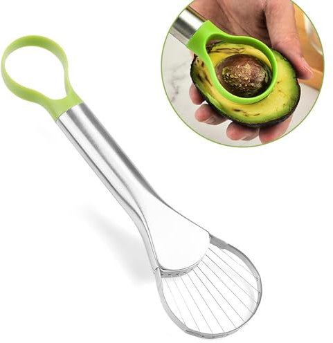 Klabsi Avocado Cutter Fruit Slicer Stainless Steel Kitchen Tool, Avocado Slicer Corer Peeler