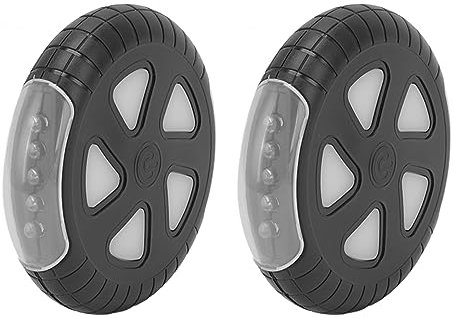 FLEXMAN 1 Paar Kinderwagen Sicherheitslichter, Radförmige LED Kinderwagenlichter, wasserdichte Kinderwagen Sicherheitslampe mit 2 Lichteffekten für Nachtkinderwagen, Baby Dreiräder