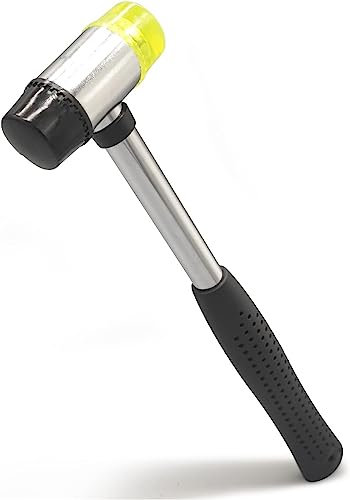 Rubber Mallet Hammer,25mm Small Detachable Double Face Soft Hammer with Anti-Slip Ergonomic Handle for Jewelry,Leather Crafts,Woodworking,Household Projects
